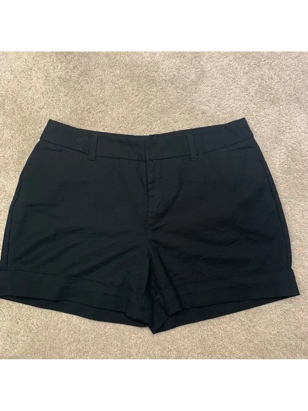 𝅺CATHERINE Malandrino Black cargo shorts belt loops pockets Sz 10